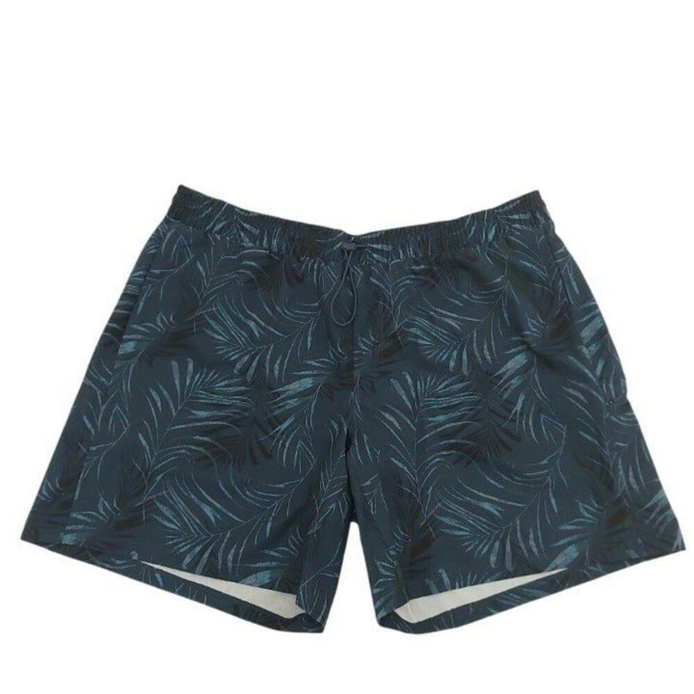 All In Motion Board Shorts Mens XL Green Tropical Print Summer Beach Outdoor